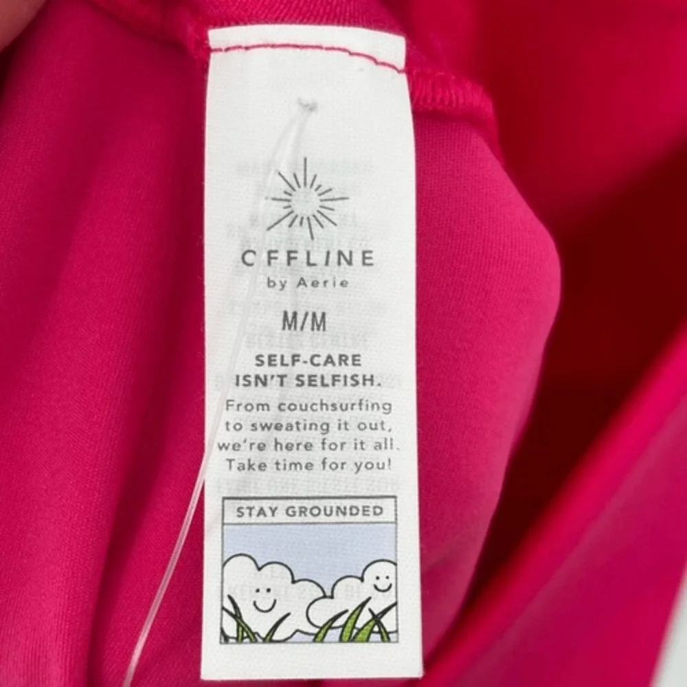 OFFLINE By Aerie Real Me Liquid‎ Shine High Waist Crop Legging Pink Size Medium